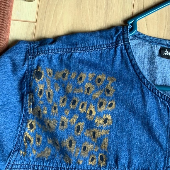 Denim lightweight denim top long sleeve 3X - Picture 6 of 6